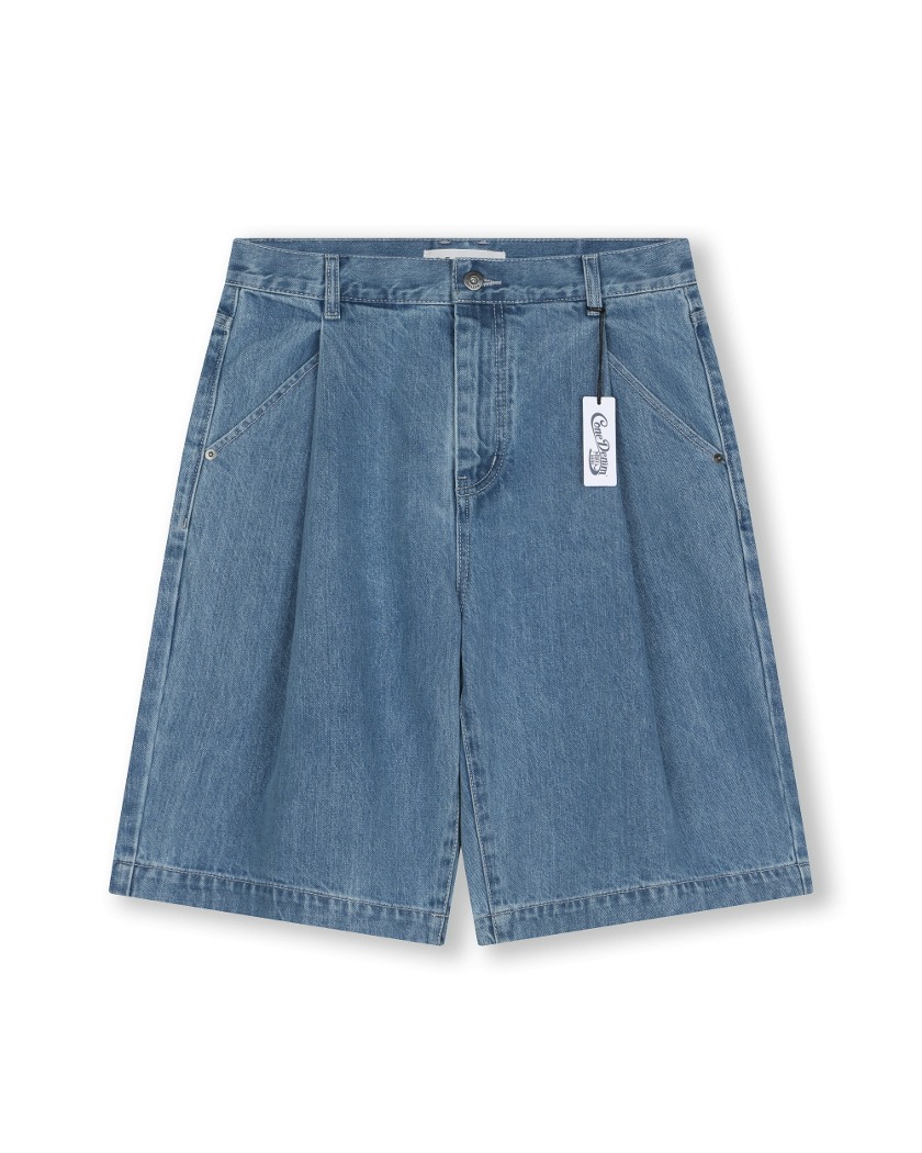 CONE MILL DEEP ONE TUCK SHORTS LIGHT WASHED