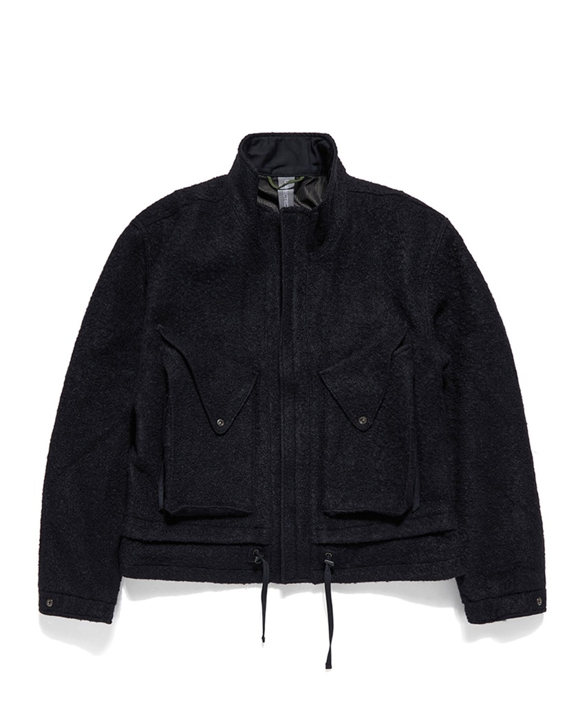 23FW UNAFFECTED LAYERED BLOUSON D.NAVY WOOL